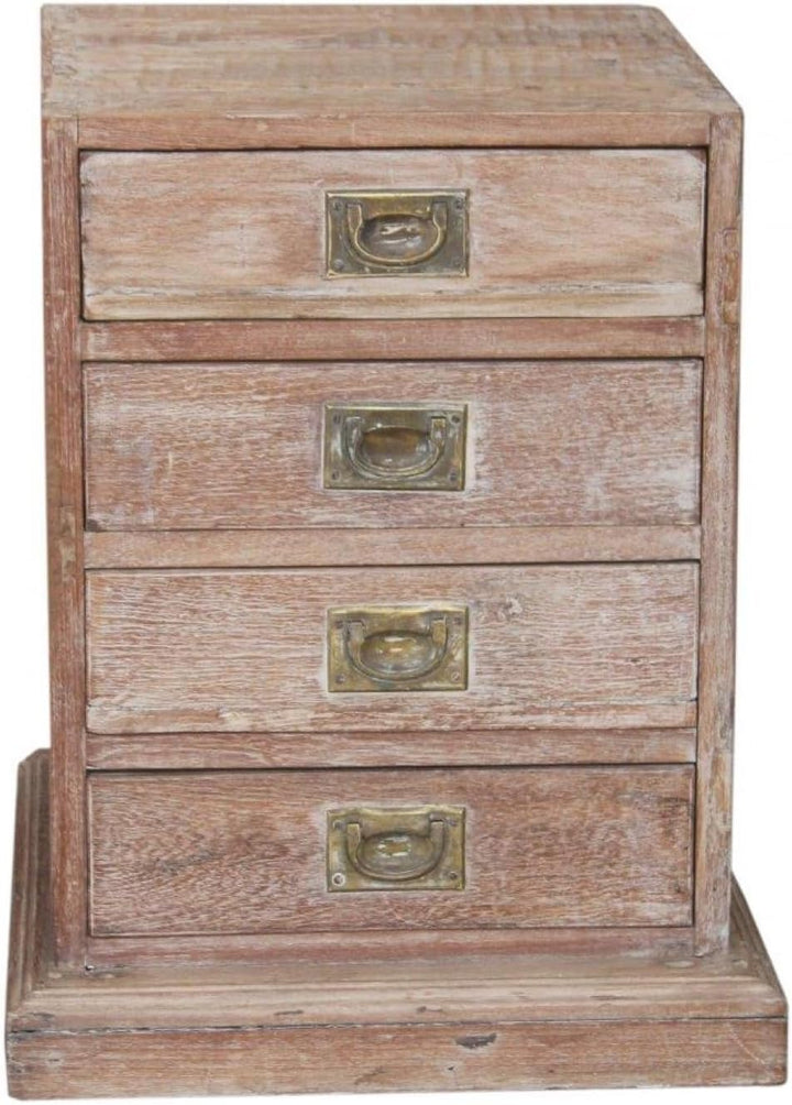 Vintage Beistellschrank, Kommode mit 4 Schubfächern, massiv, Modell 1 | Charmantes Design, ideal für