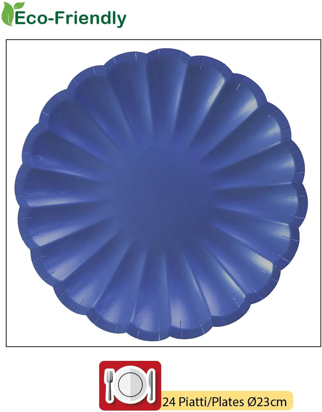 Partygeschirr Party-Set Flower Shape für 24 Personen (112 pcs: 24 Pappteller Ø23cm, 24 Pappteller Ø1
