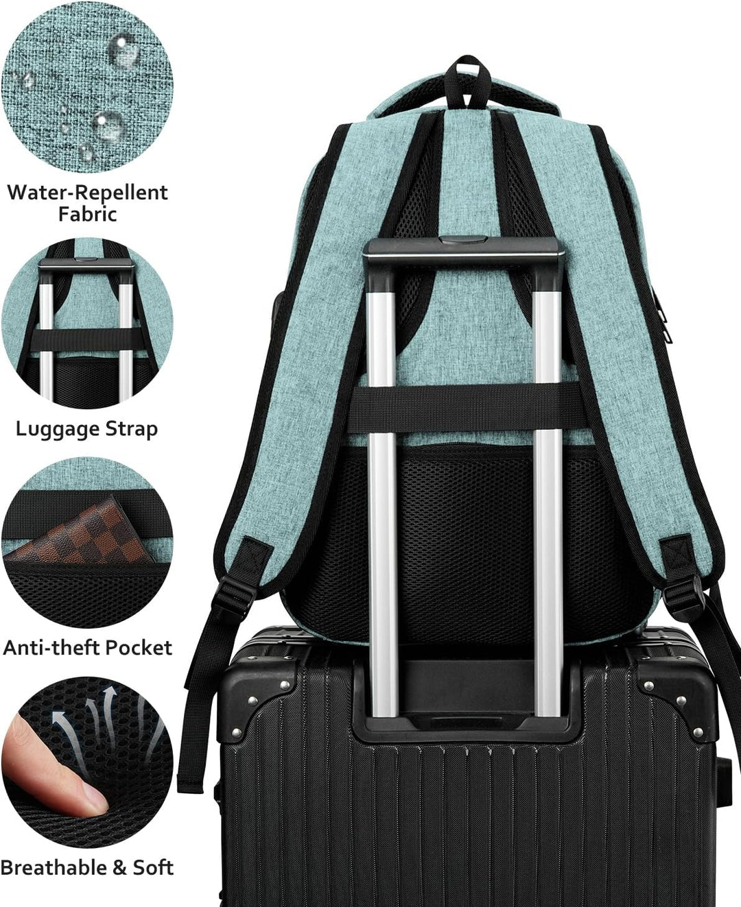 kadilong Rucksack Laptop Herren,Schulrucksack Jungen Teenager Schule Schultasche Schulranzen mit USB