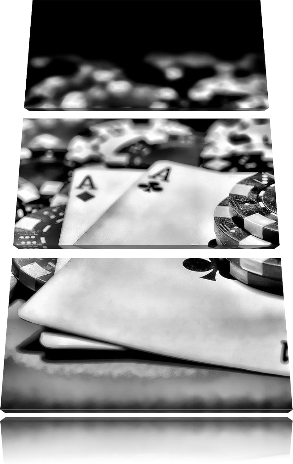 Pixxprint Spielkarten als Leinwandbild | Grösse: 3 Teilig (120x80) | Wandbild| Kunstdruck | fertig b