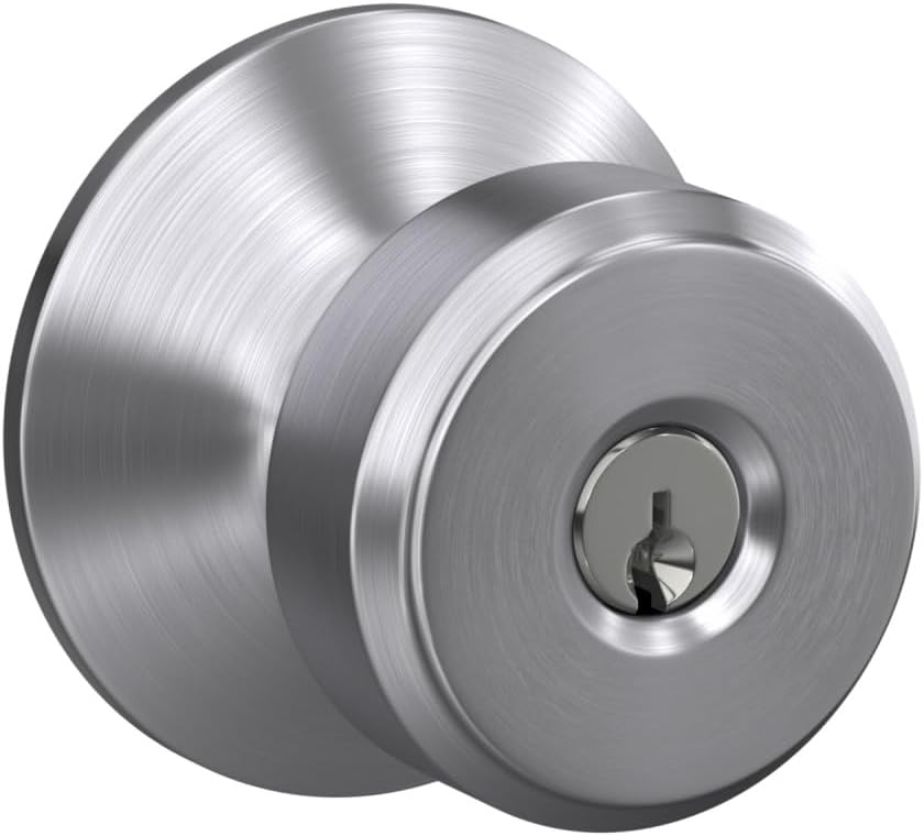 Schlage F51A Zugangsschloss mit Schlüssel Chrom Seidenglänzend Standard, Chrom Seidenglänzend Standa