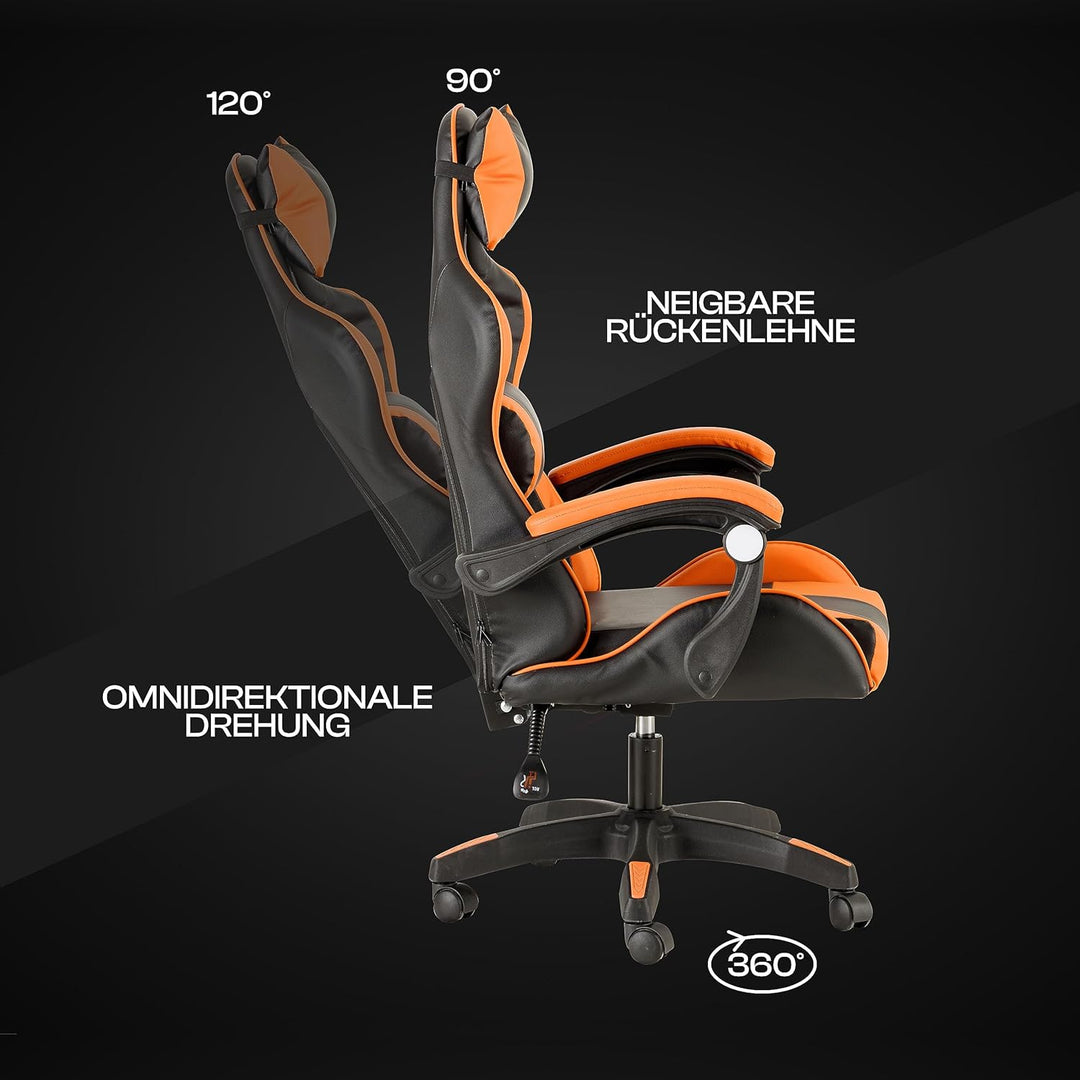 Baroni Home Gaming-Stuhl, ergonomischer Bürostuhl, gepolstert Gaming Sessel mit bequemer, Verstellba