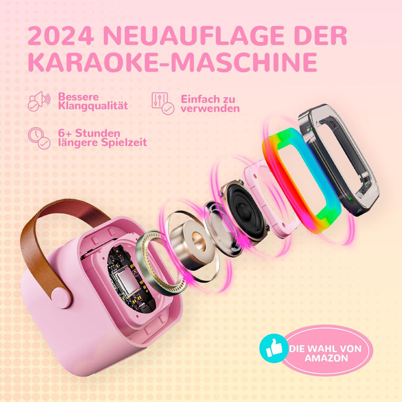 Karaoke Maschine Kinder mit 2 Karaoke Mikrofon Kinder: [Neueste] Mini Karaoke Maschine - Karaoke Anl