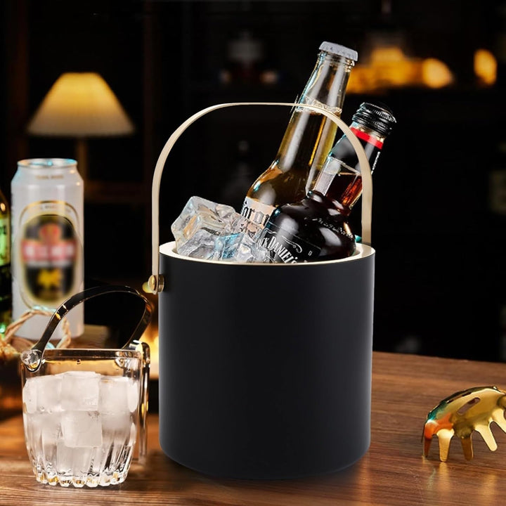 3L Eiseimer Eiswürfelbehälter Eisbehälter Edelstahl,Doppelwandiger isolierter Eiskübel,Premium Eiskü