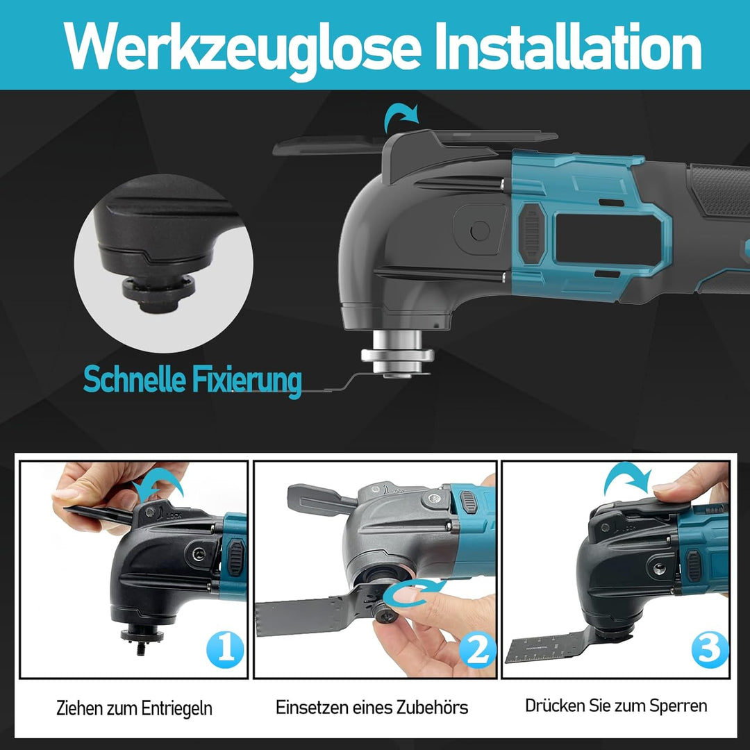 Akku Multifunktionswerkzeug Ersatz für Makita Multifunktionswerkzeug 18v, 4°Oszillationswinkel &amp; 6-G