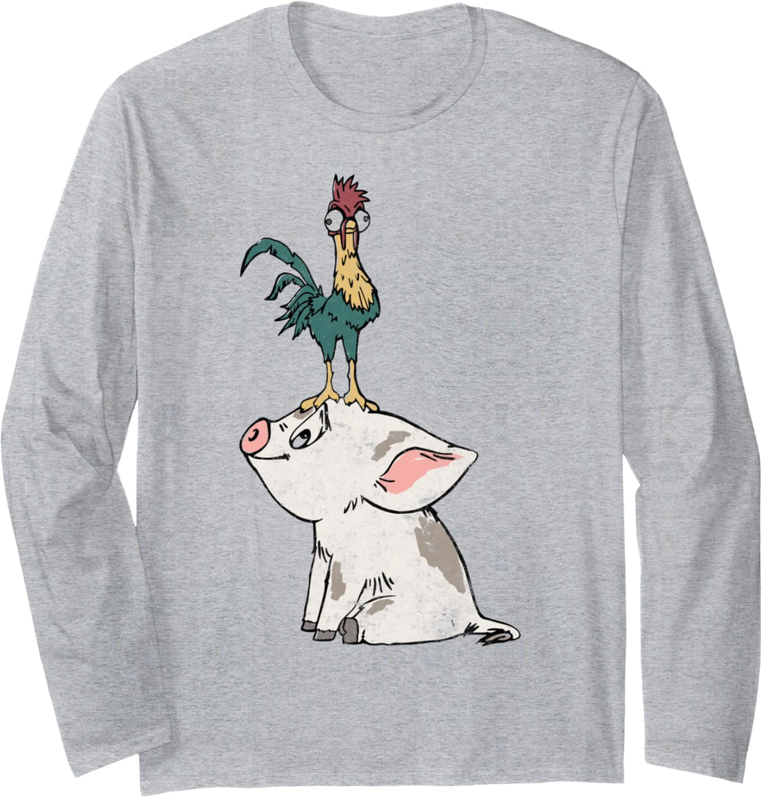 Disney Moana Pua And Hei Hei Portrait Langarmshirt