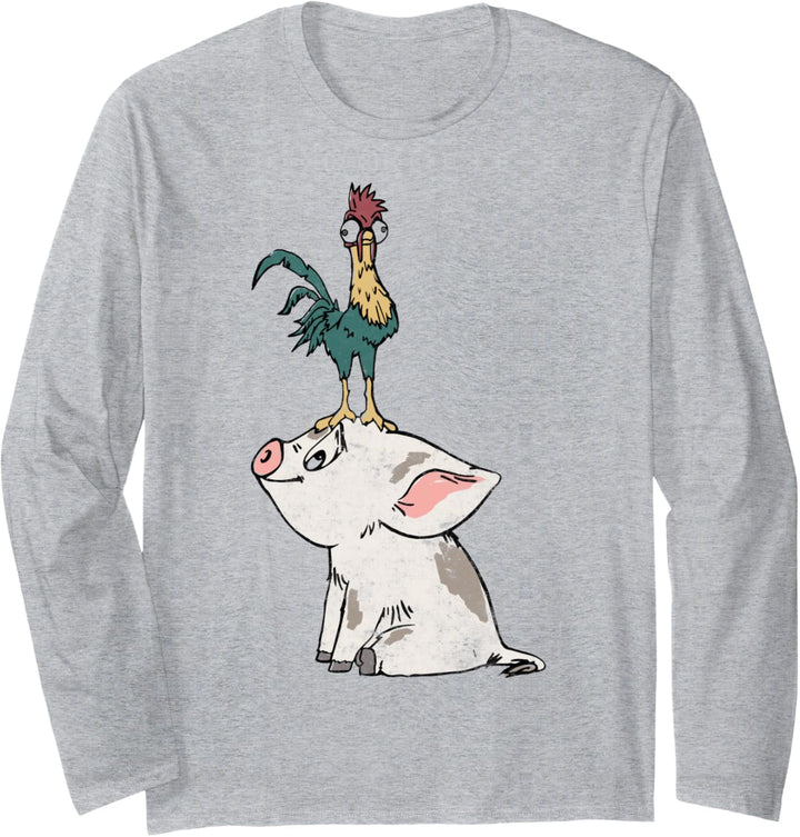Disney Moana Pua And Hei Hei Portrait Langarmshirt