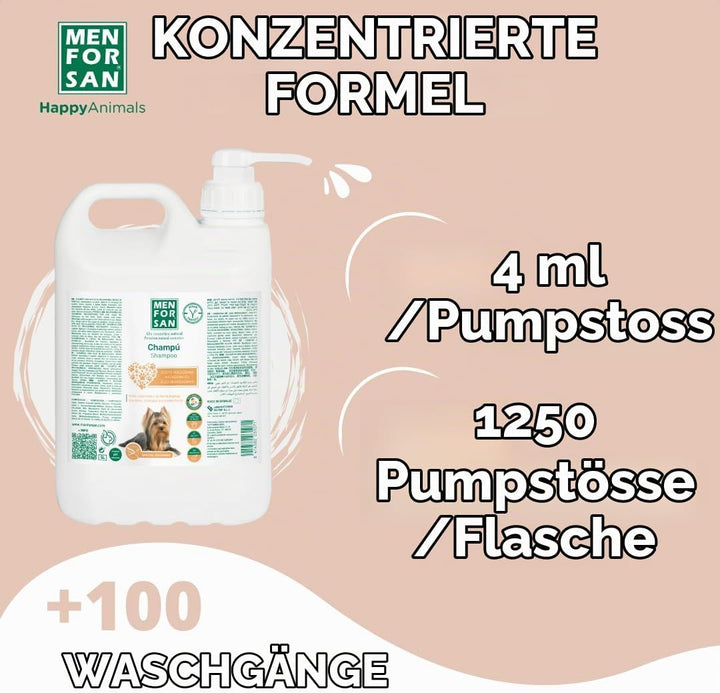 MENFORSAN Shampoo für Hunde Macadamiaöl 5L, Pflegt und glänzt, Entwirrungskraft citrica, citrica