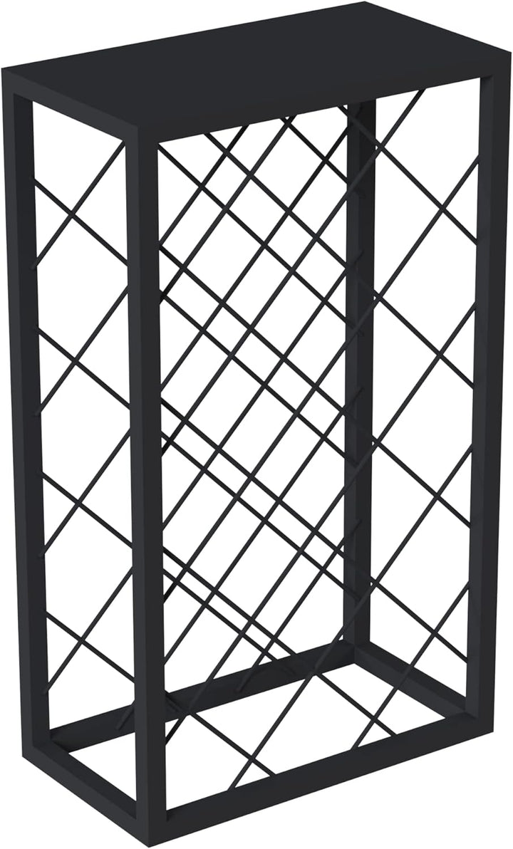 [en.casa] Weinregal Amasia 74x45x22 cm Schwarz Flaschenregal aus Metall Flaschenhalter Getränkeregal