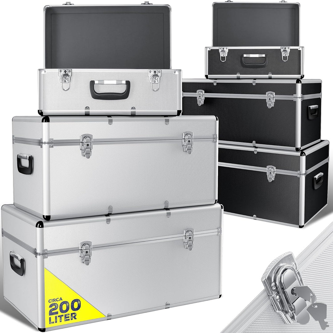 Masko® 3er SET Alu Boxen | Alubox | Alukiste | Werkzeugkoffer | Werkzeugkasten | Transportbox | Werk
