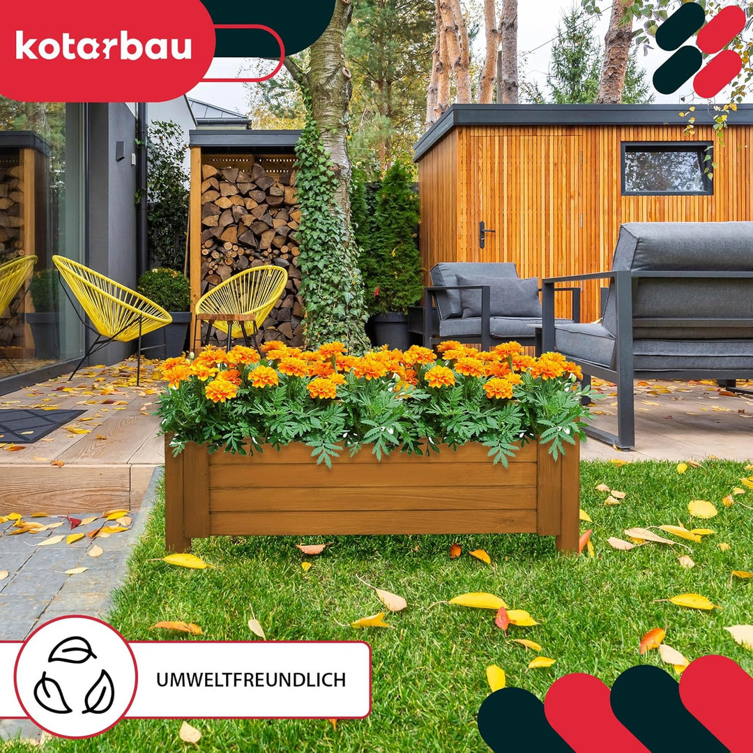 KOTARBAU® Blumenkasten - 79 x 39 x 30 cm - Pflanzkasten mit Vlies - Pflanzkübel gross aussen - Balko