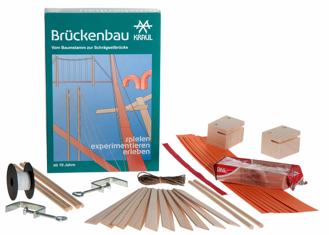 Kraul Brückenbau, vom Baumstamm zur Schrägseilbrücke