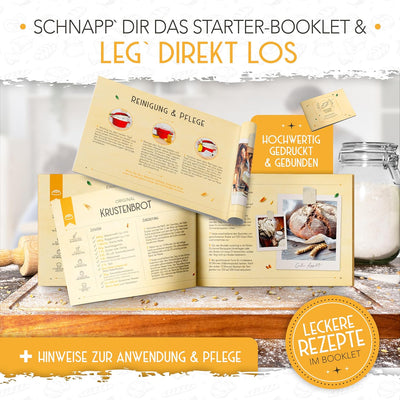 KRUSTENZAUBER Gusseisen Topf Brot Backen [inkl. Gärkorb] - Hochwertiger Emaille Topf 26cm - Idealer