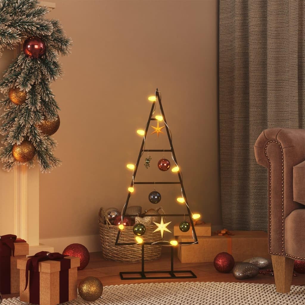 vidaXL Metall Weihnachtsbaum für Dekorationen, Christbaum mit Ständer, Platzsparend DIY Dekoration,