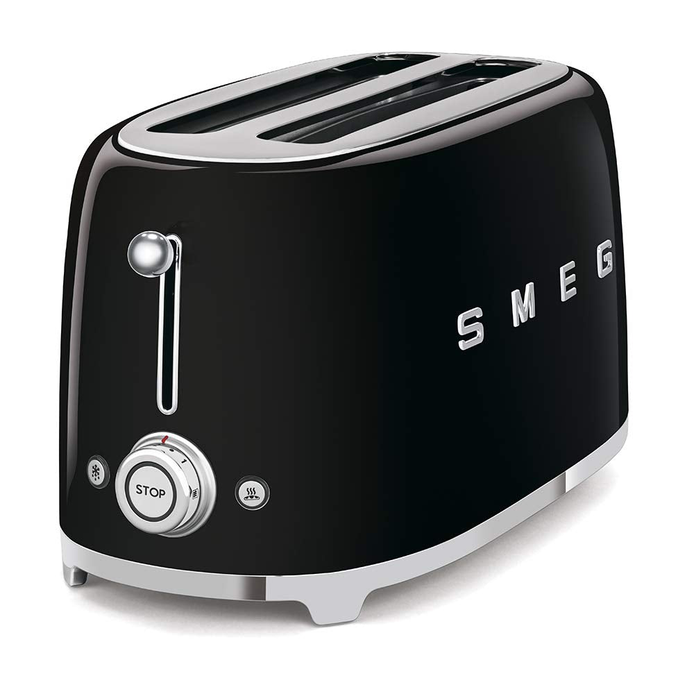 Smeg TSF02BLEU Toaster 4 Scheiben, schwarz, Schwarz