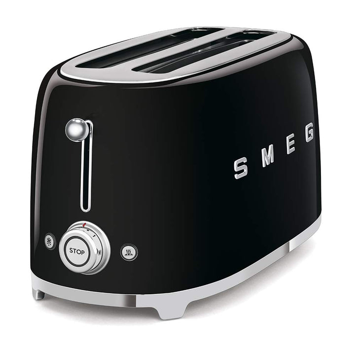 Smeg TSF02BLEU Toaster 4 Scheiben, schwarz, Schwarz