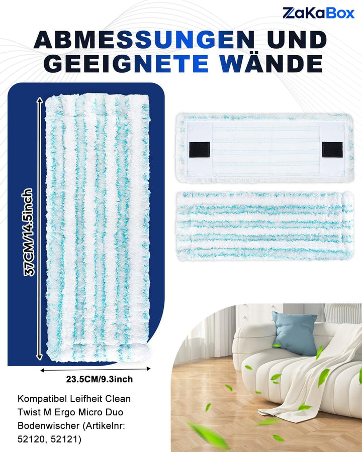 5 Stück Wischbezüge Kompatibel mit Leifheit Clean Twist M Ergo Micro Duo, Kompatibel mit Leifheit Bo