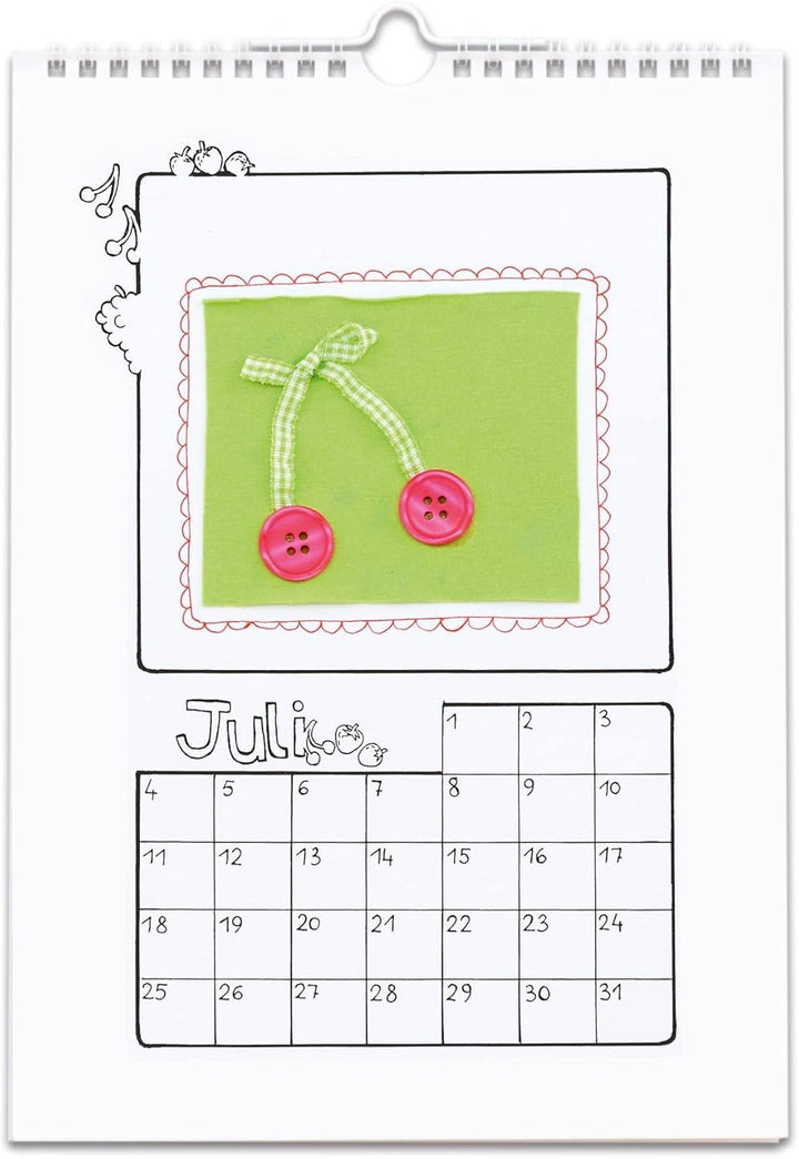 Betzold - Bastel-Kalender Kinder - Blanko-Wandkalender Kreativkalender immerwährend 10 Stück Weiss,