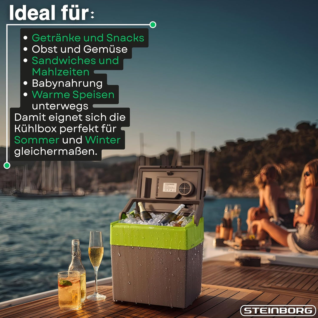 30 Liter 2in1 Kühlbox | Elektrische Kühlbox | Kühltasche | Isoliertasche | Thermobox | Warmhaltebox