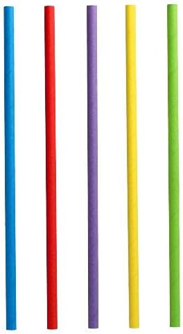 Papstar Shake-Halme, Papier Ø 8 mm, 25 cm farbig sortiert 88481 Papiertrinkhalme Papierstrohhalme Sh