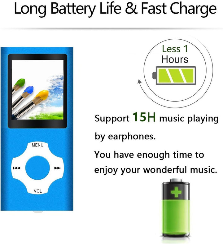 MP3 Player mit 32GB MicroSD Speicherkarte, Tabmart MP4 Musik Player Unterstützung Audio Player Media