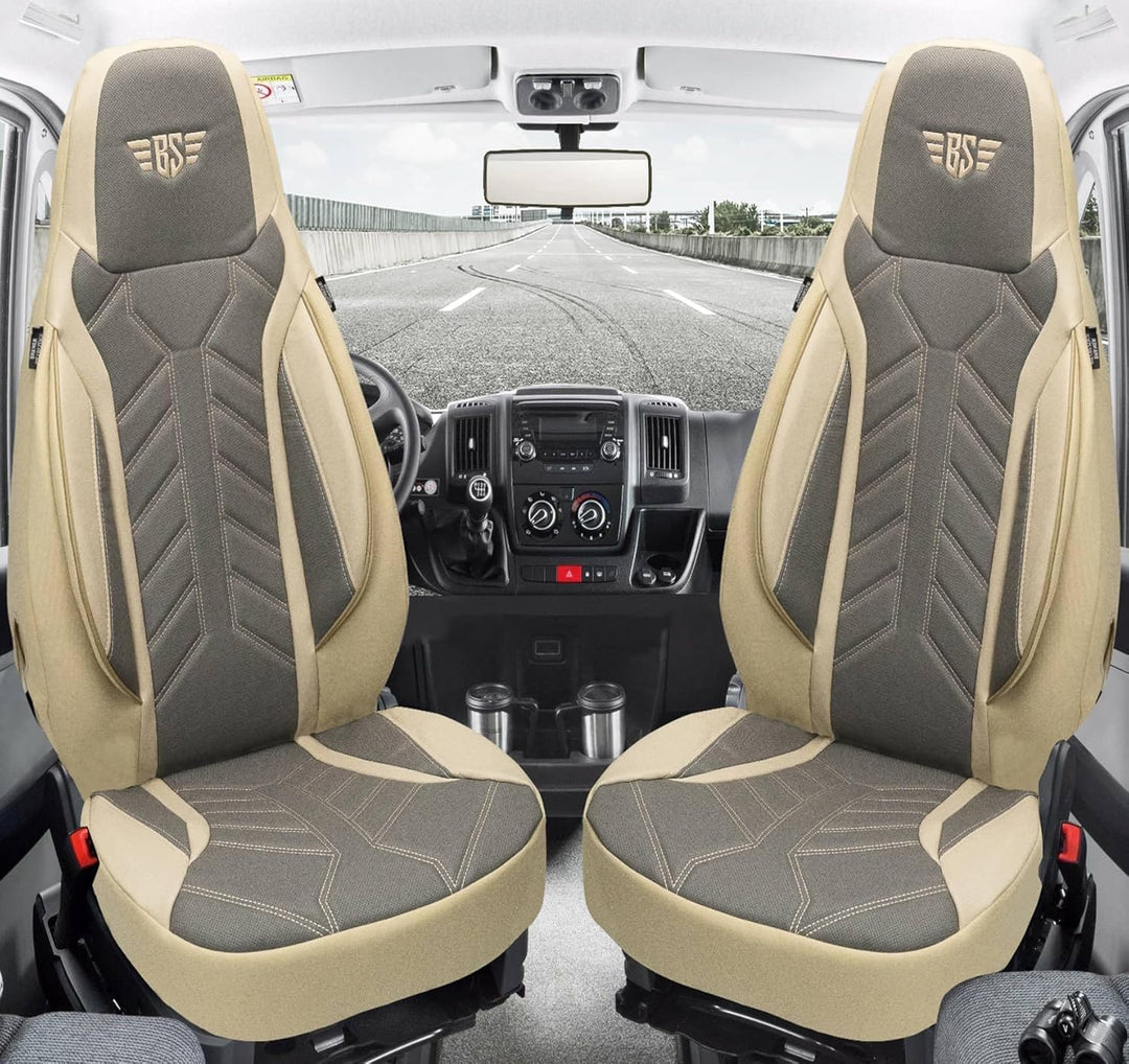 BREMER SITZBEZÜGE Mass Sitzbezüge Schonbezüge für Ford Fiesta MK 7 DPL509 DPL509 - Beige/Grau Fiesta