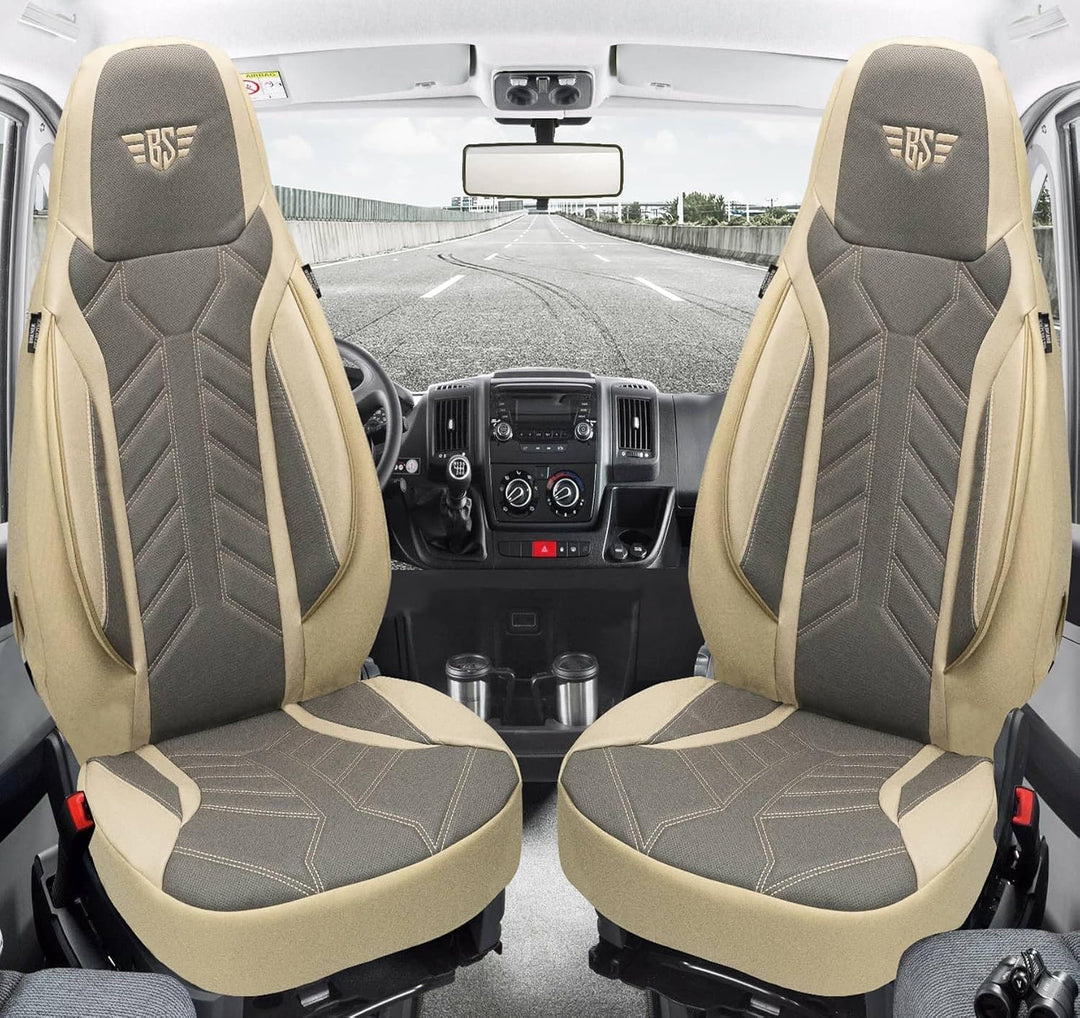 BREMER SITZBEZÜGE Mass Sitzbezüge Schonbezüge für Ford Fiesta MK 8 DPL509 DPL509 - Beige/Grau Fiesta