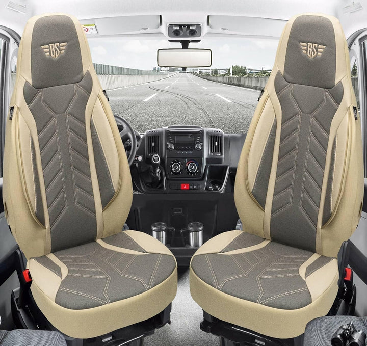 BREMER SITZBEZÜGE Mass Sitzbezüge Schonbezüge für Ford Fiesta MK 8 DPL509 DPL509 - Beige/Grau Fiesta