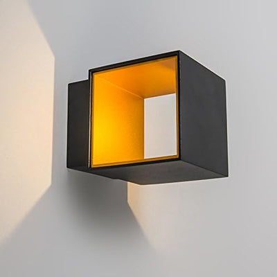 Qazqa - Modern Design Wandleuchte schwarz I Gold I Messing inkl. LED - Caja I Wohnzimmer I Schlafzim