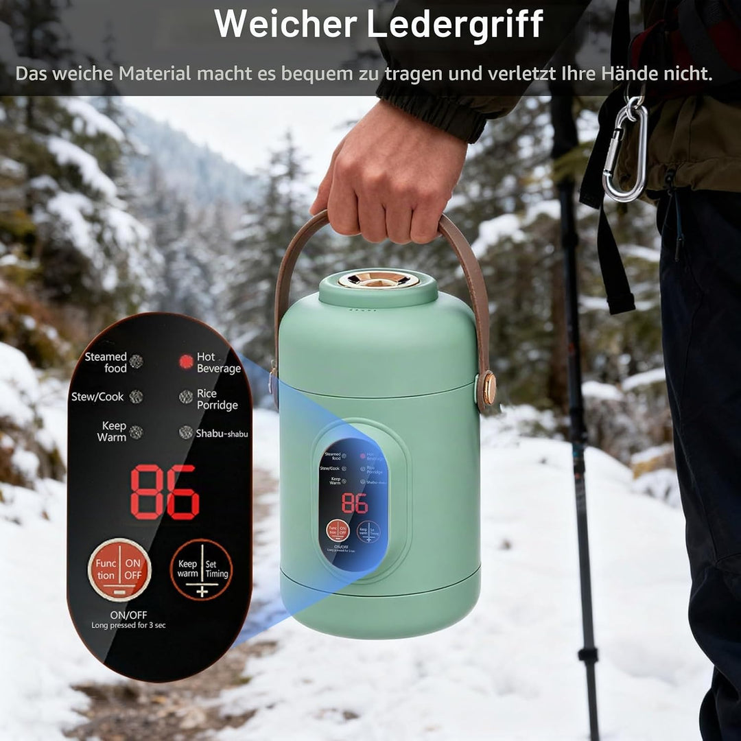 Elektrischer Hot Pot, Tragbarer Elektrischer Topf 800ML Ramen-Kocher mit 6 Modi &amp; Timer Reise-Kochto