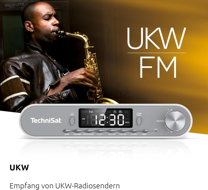 TechniSat KITCHENRADIO - Unterbau Küchenradio mit UKW/FM, LED Display, Arbeitsleuchte, Timer, Blueto