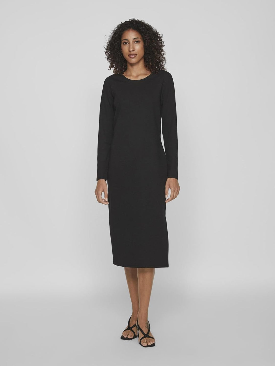 Vila Damen Viarmerone L/S Long Dress-Noos Maxikleid M Schwarz, M Schwarz