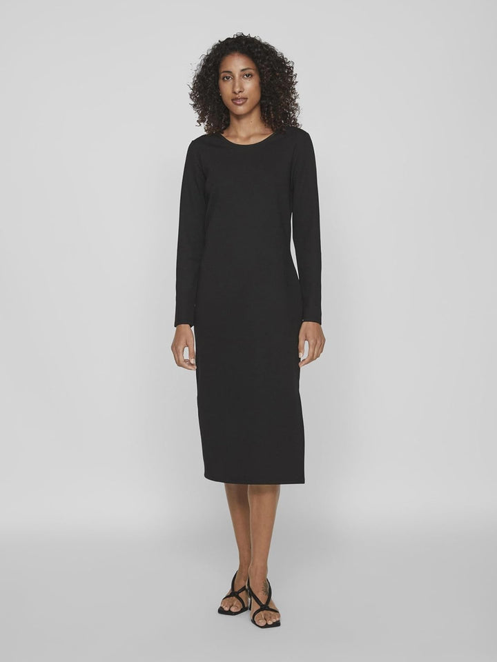 Vila Damen Viarmerone L/S Long Dress-Noos Maxikleid M Schwarz, M Schwarz