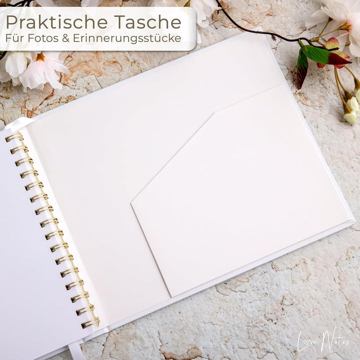 Love Notes Gästebuch Hochzeit, Geburtstag & Jeder Anlass [100 Blanko Seiten] Hochwertiges Gästebuch