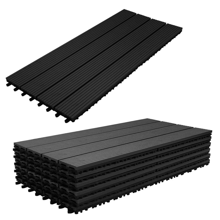 Gimisgu Terrassenfliesen WPC Fliesen, 30x60 cm Holzoptik Klickfliesen Balkonfliesen Klicksystem Terr