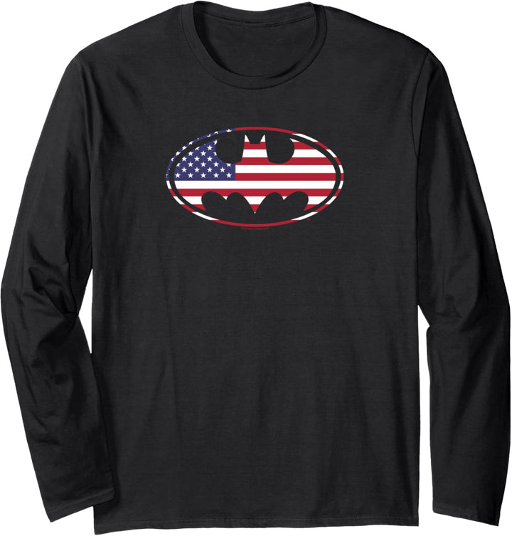 Batman American Flag Oval Langarmshirt