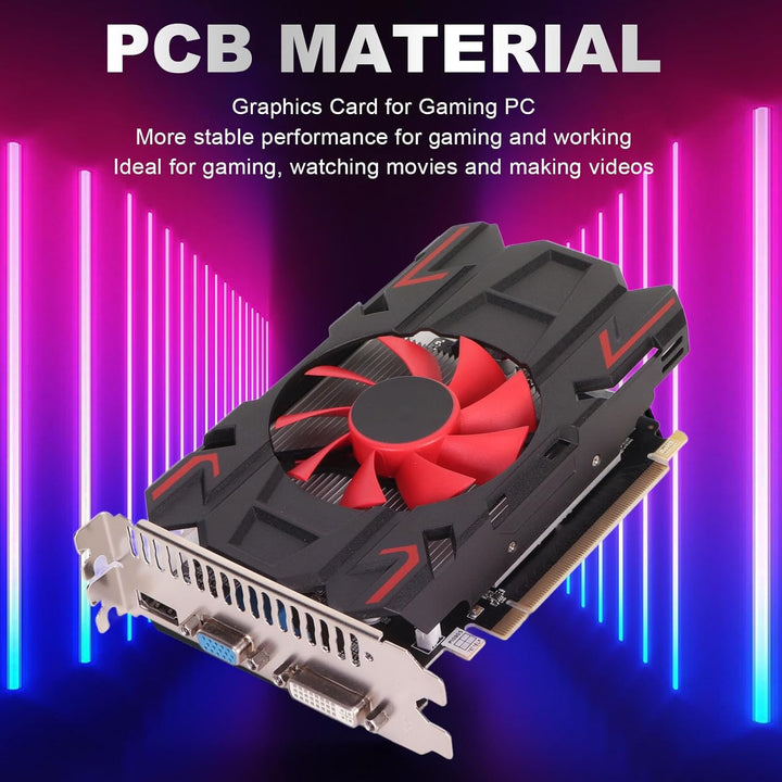 Cuifati Radeon HD 7670 Grafikkarte, 4 GB GDDR5 Grafikkarte 128 Bit 1800 MHz GPU 2K Grafikkarte PCI E