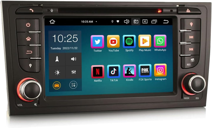 7 Zoll IPS 8-Kern Android 14 Autoradio mit GPS Bluetooth für Audi A6 S6 RS6 Allroad Kabelloses Carpl