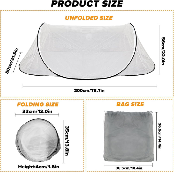 Faltbares Moskitonetz Pop Up 200 x 80 x 56 cm Moskitonetz Reise Mückennetz für unterwegs Camping & z