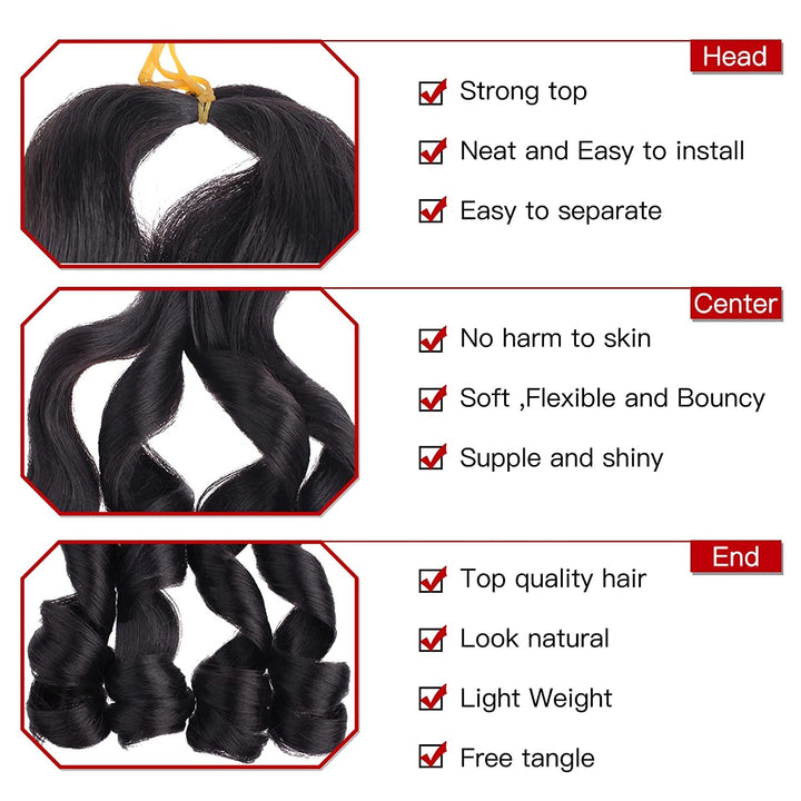 Xtrend 8 Packs French Curly Braiding Hair 22 Inch Pre Stretched Bouncy Loose Wavy Braiding Hair Hair