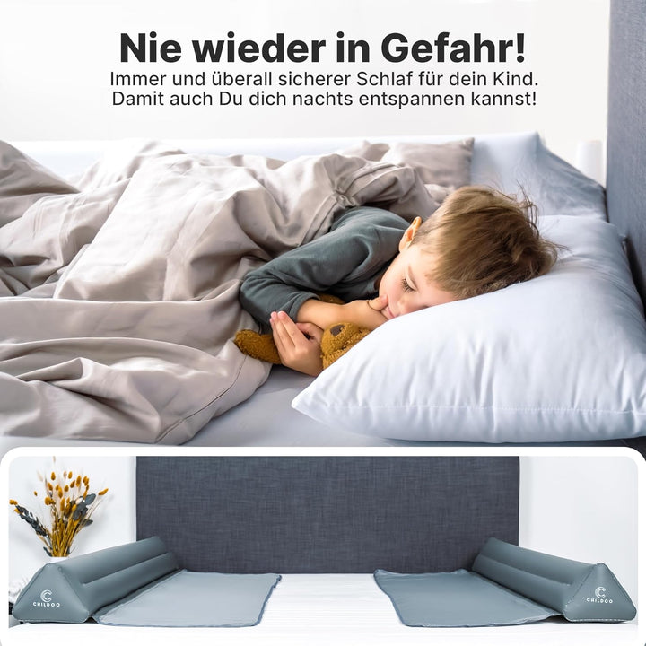 CHILDOO Rausfallschutz Bett aufblasbar Reise [Einzelpack] Bettschutzgitter für Kinder Bettkantenschu
