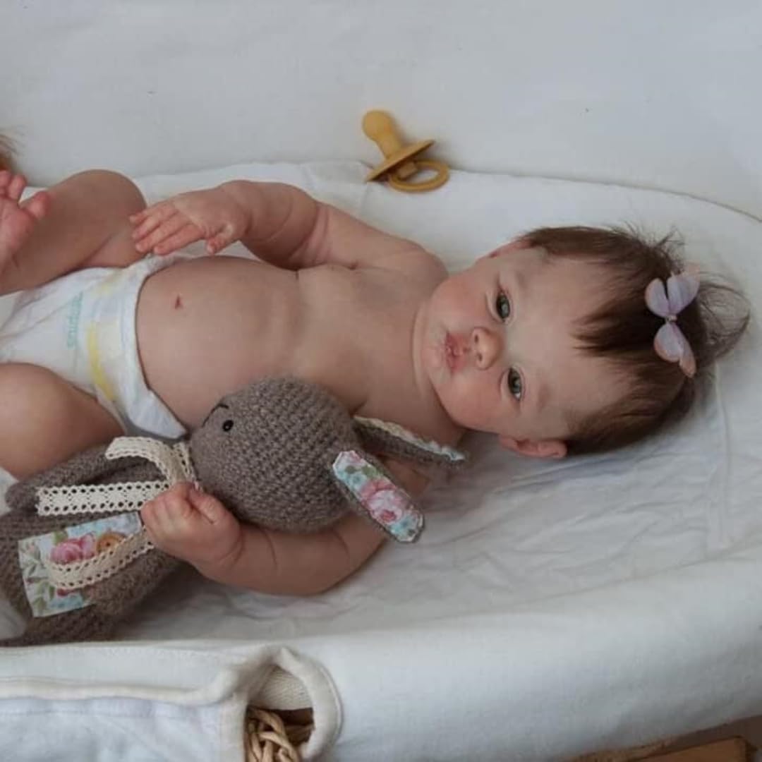 Reborn Puppen Mädchen Reborn Baby - 20 Zoll lebensechte Babypuppe Körper aus weichem Vinyl Sieht aus