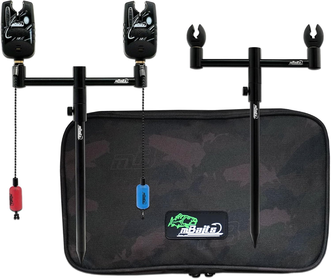 Angel-Berger Magic Baits Black Quick Rod Pod mit Tasche Bissanzeiger Rutenauflage Bobbin