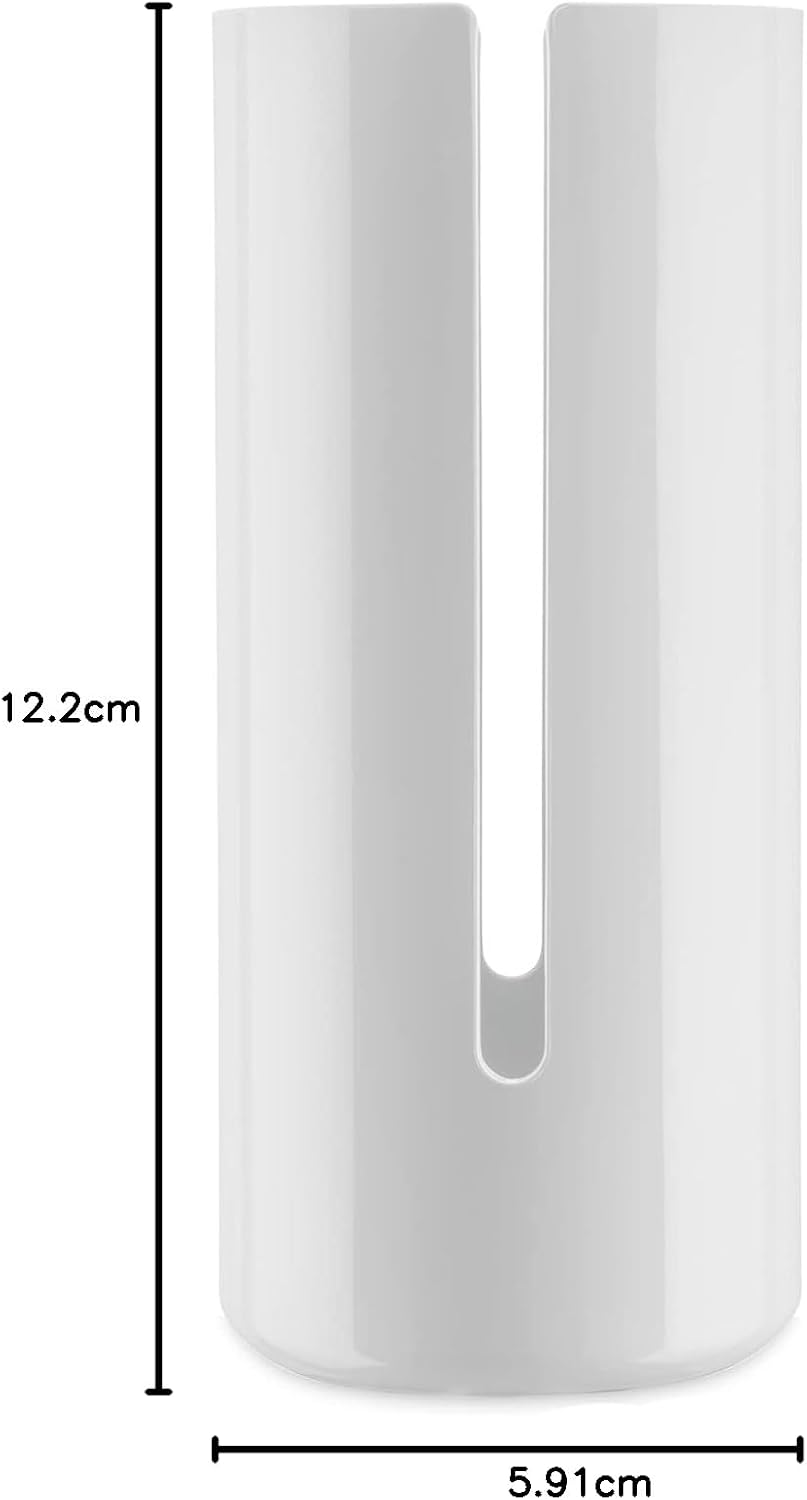 Alessi Birillo PL18 W - Design Toilettenpapierbehälter aus Thermoplastisches Harz und PMMA, Weiss,L