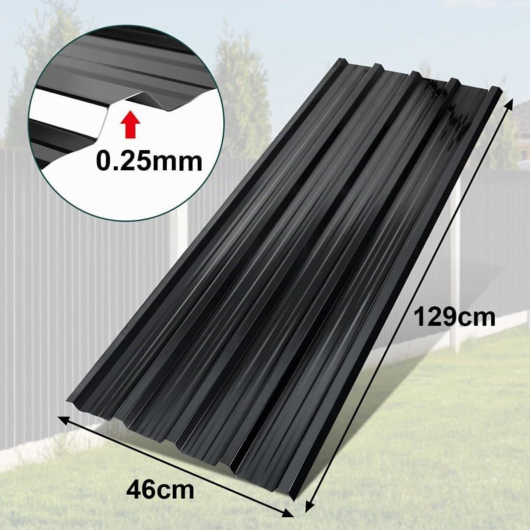Trapezblech Set 24 Stück, 129x45cm, 14 m² Dachblech, inkl. Montagehandschuhe, Profilblech verzinkter