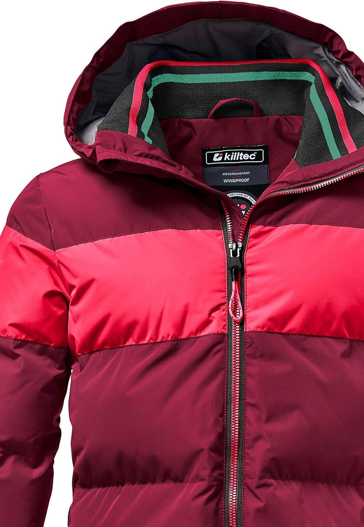 Killtec Mädchen Kow 192 Grls Qltd Jckt Winterjacke/Jacke in Daunenoptik mit Kapuze 176 brombeere, 17