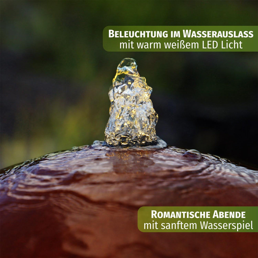CLGarden Solar Springbrunnenpumpe NASP4-S Set mit Akku LED Beleuchtung Schlauch Pumpe für Springbrun