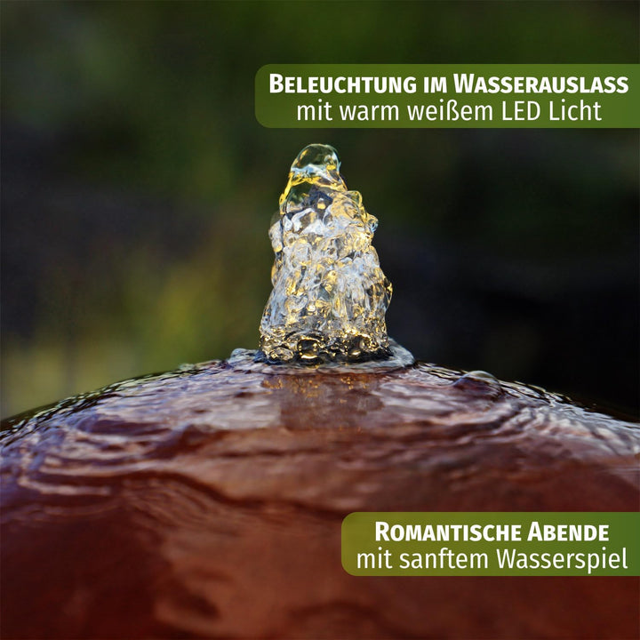 CLGarden Solar Springbrunnenpumpe NASP4-S Set mit Akku LED Beleuchtung Schlauch Pumpe für Springbrun