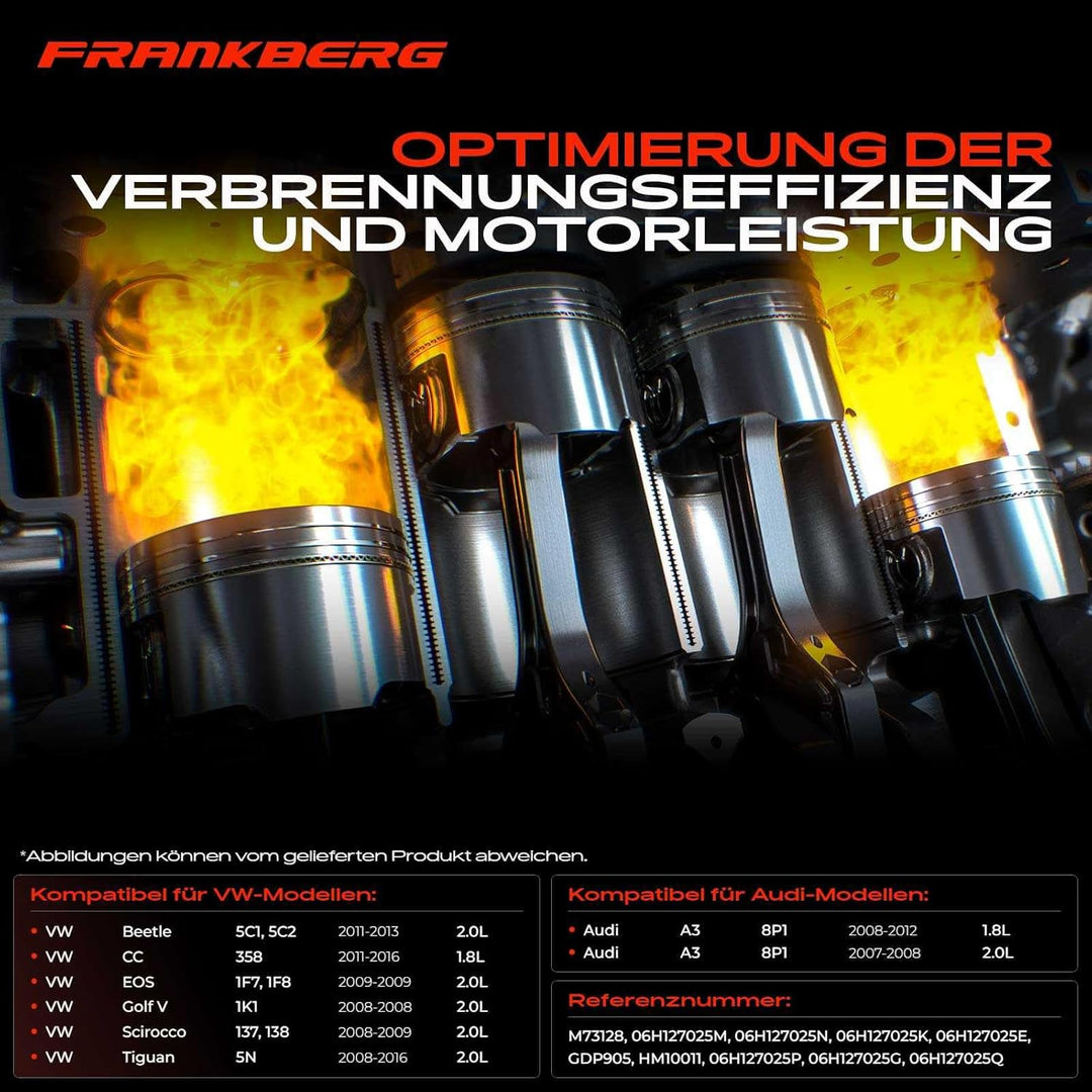 Frankberg Hochdruckpumpe Kompatibel mit A3 8P1 1.8L 2.0L 2007-2012 TT 8J3 1.8L 2.0L 2008-2014 P.a.s.