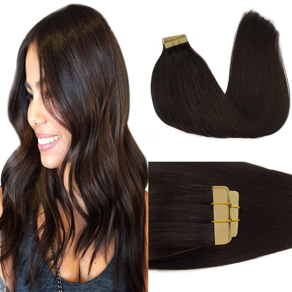 GOO GOO Tape in Extensions Echthaar, Tape Extensions Echthaar, 60cm 50g 20pcs, Extensions Echthaar,